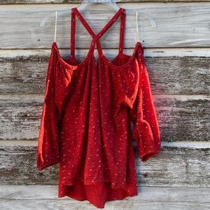 Lucky Brand off shoulder criss cross top